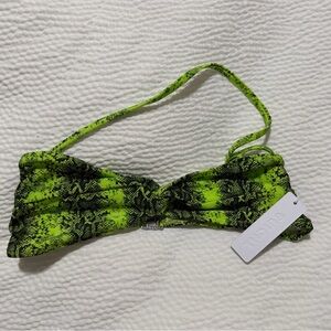 Bright Swimwear Green Snake-Print Bandeau Swim Top